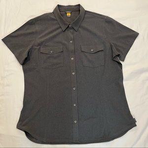 Eddie Bauer Travex Button Down Short Sleeve Poly Stretch XL